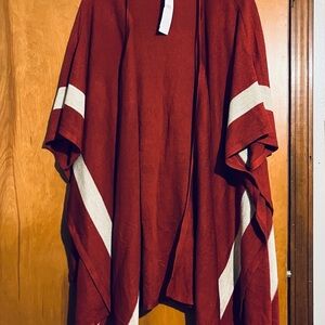Elegant Red and White Women's Cardigan